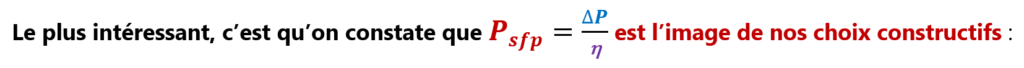 Équation du Psfp exprimée en unités d’usage courant